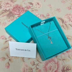Authentic Tiffany & Co Heart Key Pendant in Silver Necklace